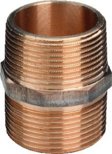 Viega dubbel nippel 1/8 x 1/8 buitendraad brons 441401